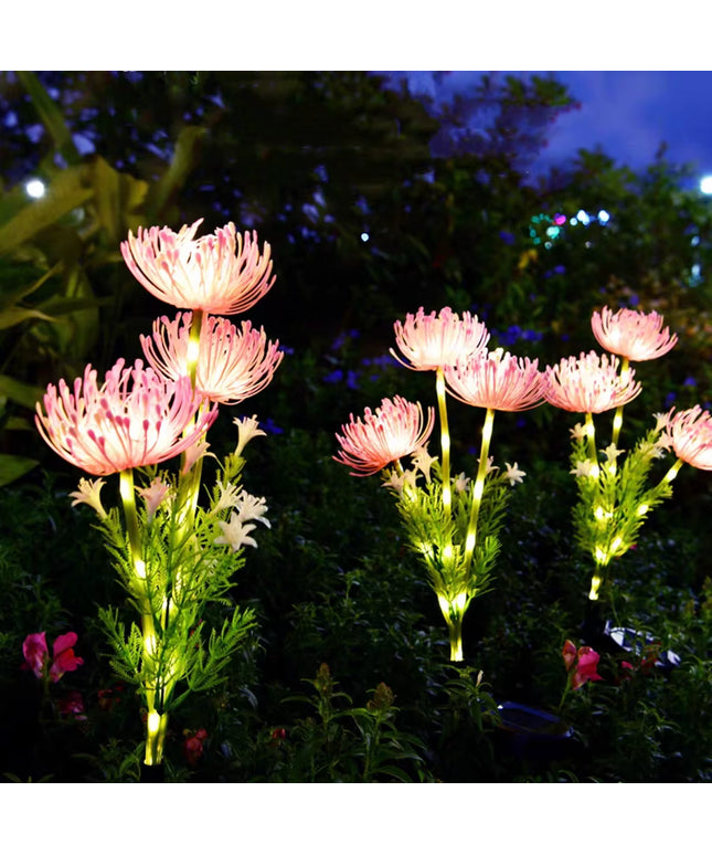 2PC Beautiful outdoor waterproof Solar Powered shore Flower Ground Plug-In Lamp, perfect Lawn and garden Decoration