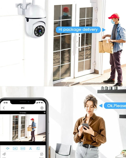 4K PTZ Outdoor WiFi Security Camera, Waterproof, IP with 4× Zoom, AI Human Detection, Night Vision, Two-Way Audio & Remote App Control