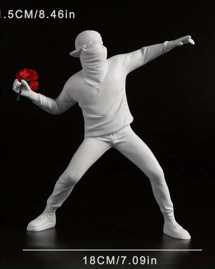 Banksy Flower Thrower resin art Statue -1pcs