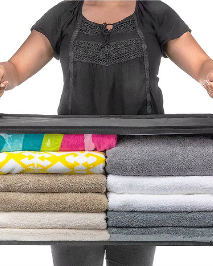 Large Capacity Non-Woven Foldable clothes / blanket storage bag, organizing box-58x30x31