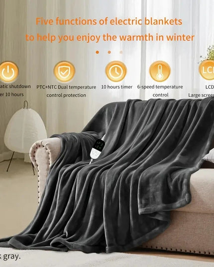 Soft Electric Heating blanket with 6 Heating Levels & 4 Hours Auto-Off -150X180Cm 