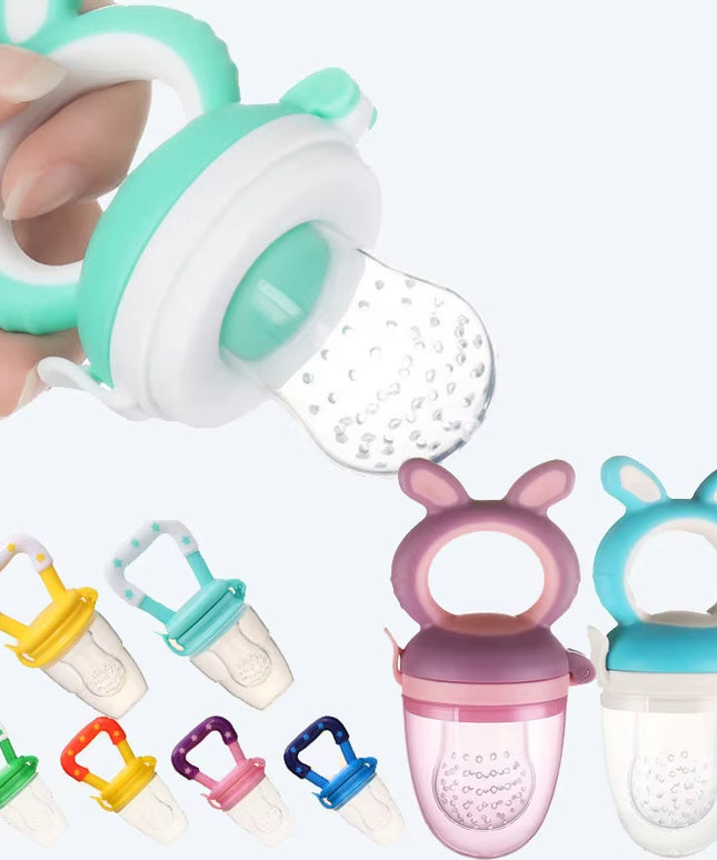 Food grade Baby Silicone feeder ,Food and fruits Supplement Pacifier Molar Stick - colorful set of 4pcs