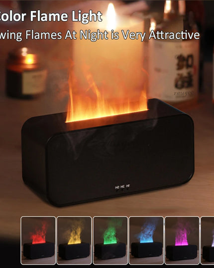 Mini Essential Oil Aroma Diffuser, 7 Colorful Flame Air Humidifier, Aromatherapy with Timing Setting 