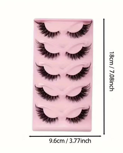 5 Pairs Cat Eye Makeup Lashes Faux Eyelashes