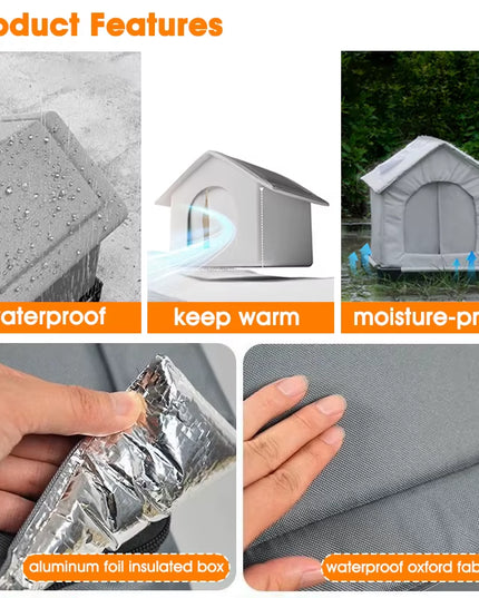 lifted Outdoor stray cat shelter house (thick Waterproof , moisture proof and thermal insulated foldable and washable )