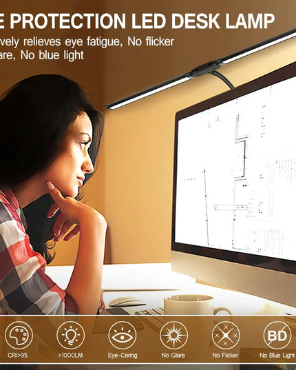 Dual Head LED Monitor Light Bar With Dimmable Eye-Care 3 Color Mode 