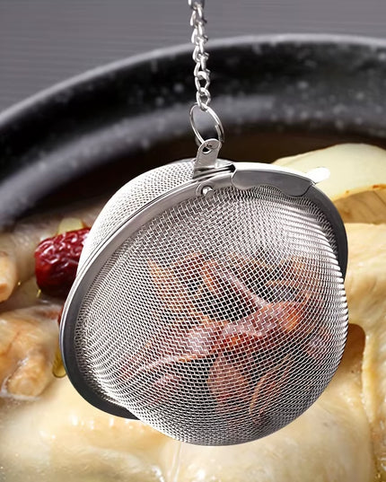 1PC Stainless Steel Flavor Filter Ball for food /  tea / soup,  with Extension Chain Hook