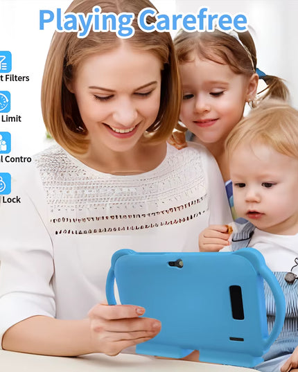 PlayTablet - Smart 7 Inch Kids Tablet with drop Proof Case . ( 5G Wifi / Google store / camera / kids apps ) 4GB RAM 64GB ROM 4000Mah