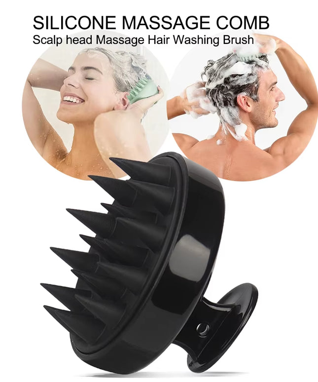 Showering massage hair brush with soft silicone head best for scalp and promoting hair growth 