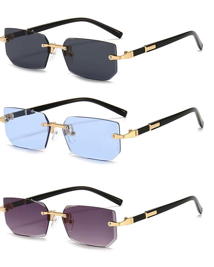 3pcs set classic Rimless Fashion unisex Sunglasses 