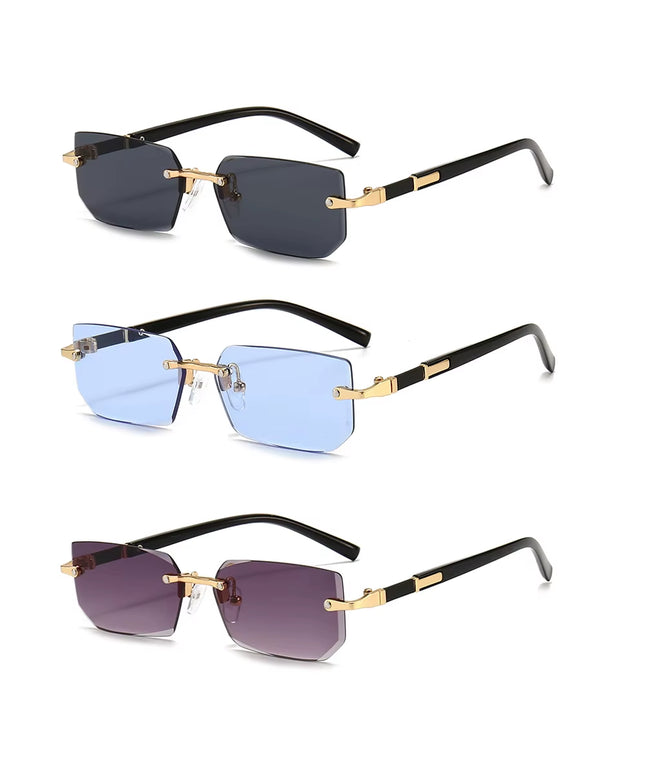 3pcs set classic Rimless Fashion unisex Sunglasses 