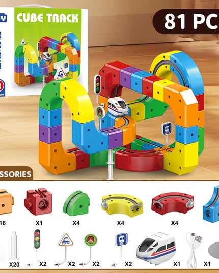 DIY Assembling Magic train Track kids toy set -81 pcs