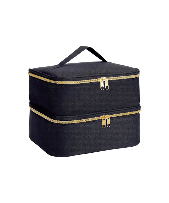 Double layer spacious cosmetics organizer bag for nails & make up