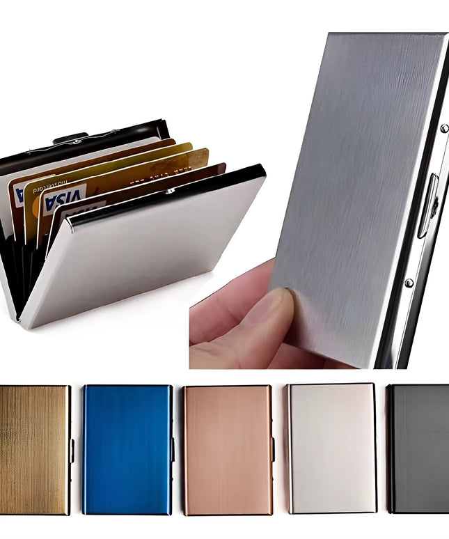 Mirror polished aluminum metal Antitheft anti Rfid Blocking ID & Bank Credit Card Holder Wallets