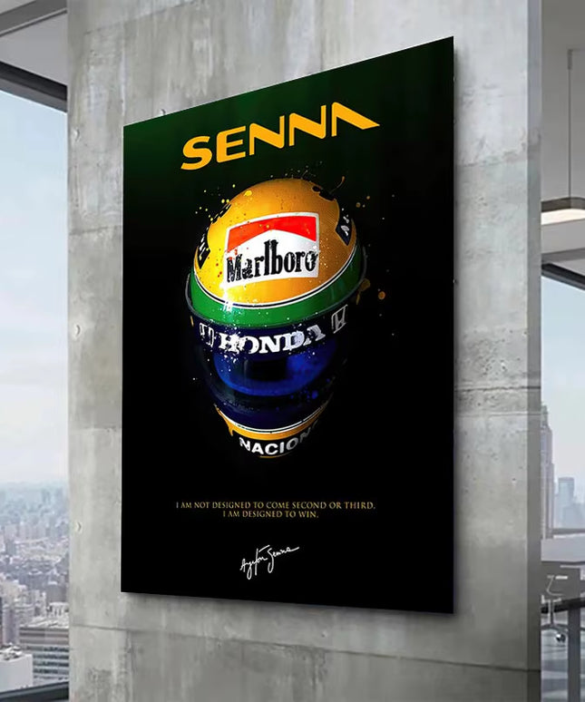 Modern F1 Racing legend "senna" Canvas Posters art -50x70cm (no frame)