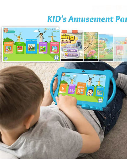PlayTablet - Smart 7 Inch Kids Tablet with drop Proof Case . ( 5G Wifi / Google store / camera / kids apps ) 4GB RAM 64GB ROM 4000Mah