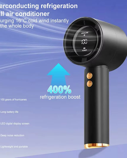 Turbo strong Handheld Portable fan 100-Speed Adjustment High-Speed Fans Mini Hand Fan for Travel, Outdoor ,Camping