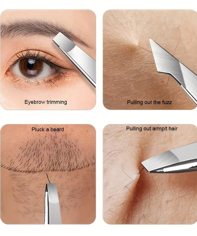 Set of 4 pcs professional stainless steel Eyebrow / hair Tweezers 