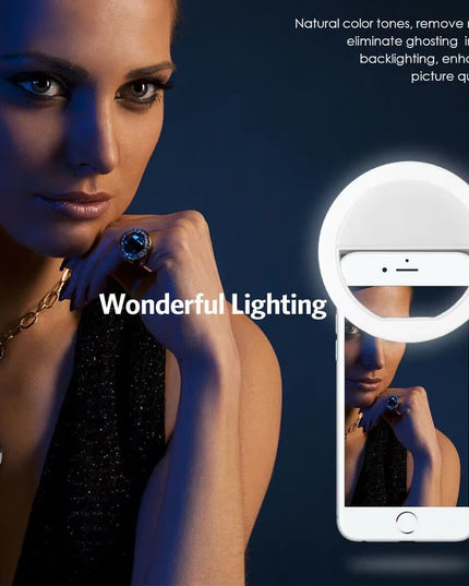 Small portable USB Charge LED Selfie Ring Lightweight Lamp for ios , android , tablets , laptops or computers