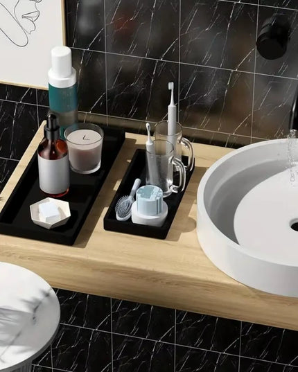 Silicone organizing Tray for Bathroom Countertops, kitchen, bedside accessories tray- (S & L)