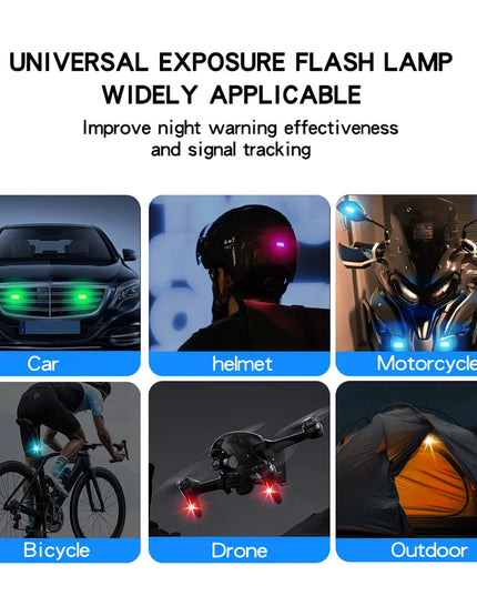 8 Pcs Set of Rechargeable 8 Color Choice Waterproof Wireless and Bright LED Strobe Lights for cars and bikes (interior or exterior)-With remote