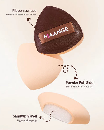 Maange 13Pcs set -Premium Synthetic Hairs Makeup Brushes Soft Gentle for Foundation Eyeshadow Powder with 2Pcs Air Cushion Puffs Kit