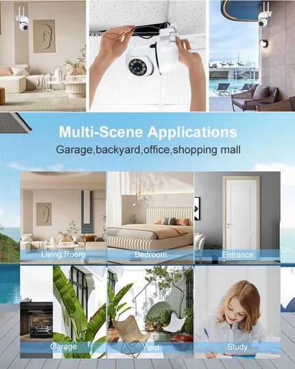 4K PTZ Outdoor WiFi Security Camera, Waterproof, IP with 4× Zoom, AI Human Detection, Night Vision, Two-Way Audio & Remote App Control