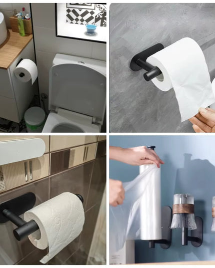 Adhesive & sturdy multi use Holder handle for Kitchen Roll & napkins / Towel holder / Toilet tissue holder -33.5cm handle