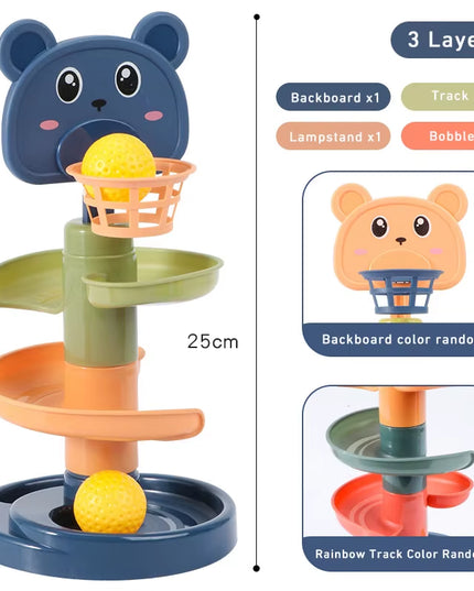 Montessori baby toys ,Track Rolling Sliding Ball up to 9 layers height adjustment 
