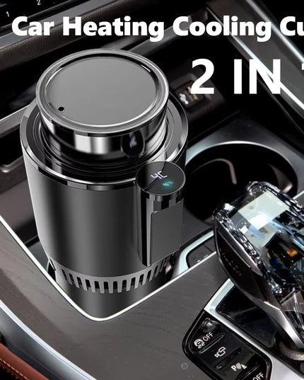 12V Electric 2 in 1 Car Heating and Cooling Cup with Digital Display 