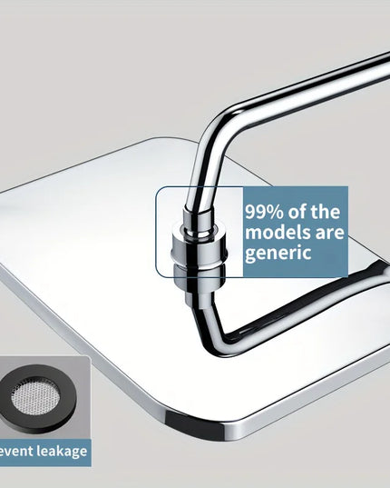 30Cm Large Size High Pressure Overhead Rain Shower Head Flow, 360° Rotation & Water Saving