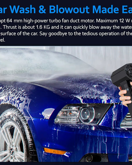 Multi-use Violent Handheld Turbo Jet Fan with Display Screen & LED Lighting 64MM Brushless Motor High-Speed 4000Ma 1600G Thrust