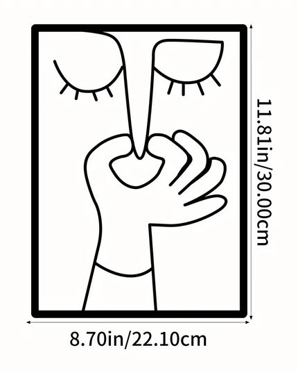 1Pc Humorous Bathroom Sign with Minimal Line Art Design - Restroom Decor