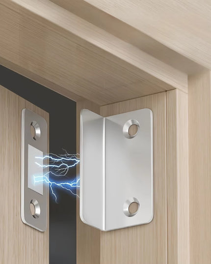 1Pair Magnetic Door Latch-Invisible Strong Adhesion, Drill-Free Mount, Seamless Release- for doors, Cabinets, Sliding Doors