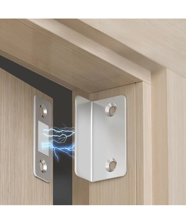 1Pair Magnetic Door Latch-Invisible Strong Adhesion, Drill-Free Mount, Seamless Release- for doors, Cabinets, Sliding Doors