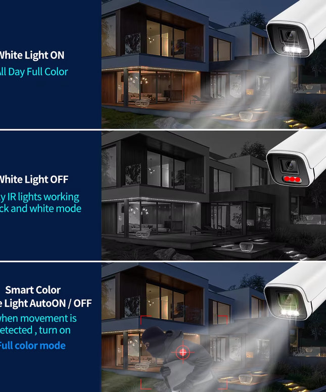 Waterproof all weather 4K IP Outdoo cctv camera Audio 8MP POE H.265 Onvif Metal Bullet CCTV Home Color Night Vision 