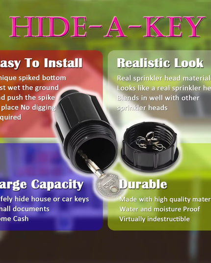 Hidden stash / storage garden sprinkler for home key or cash