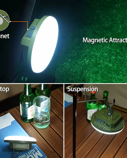 MoonLIGHT- 9900Mah waterproof LED Rechargeable portable Powerful Camping light with magnet Lantern with Magnet 