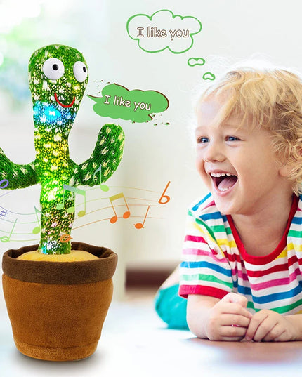 Repeating & Dancing Cactus  - with 120 Song Speaker Talking Usb Battery Voice Repeat Plush Cactus DancingToy