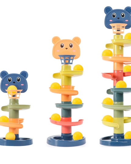 Montessori baby toys ,Track Rolling Sliding Ball up to 9 layers height adjustment 