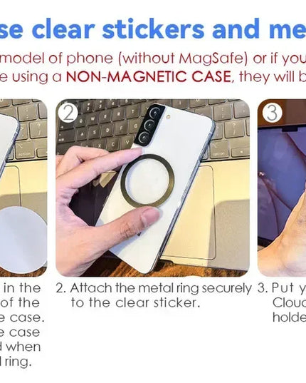 Magnetic Foldable Side Mount Phone Holder for Laptop & Monitor