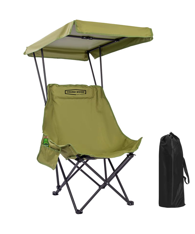 Portable Camping Chair with Shade Canopy, Foldable & Lightweight, Oversized for All, Easy to Open and Close-2pcs set