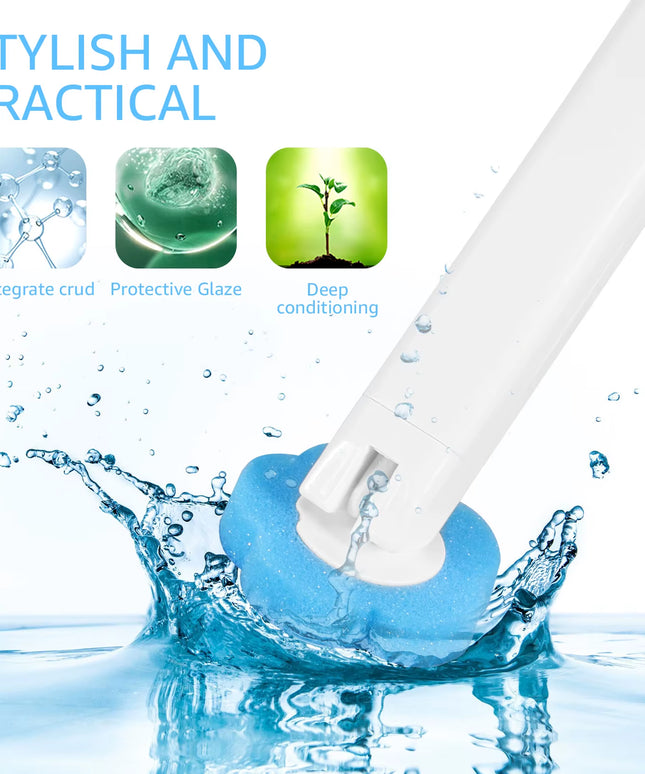 Toilet Brush with Disposable Replacement Head Kits and 30 brush heads