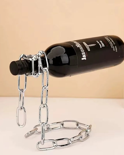 Decorative simple Iron Chain Wine bootle holder Rack 