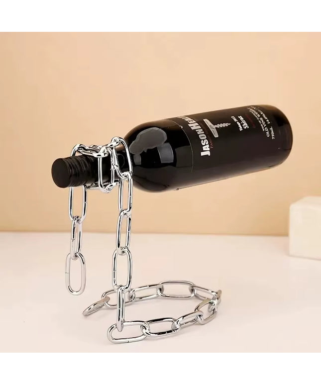 Decorative simple Iron Chain Wine bootle holder Rack 