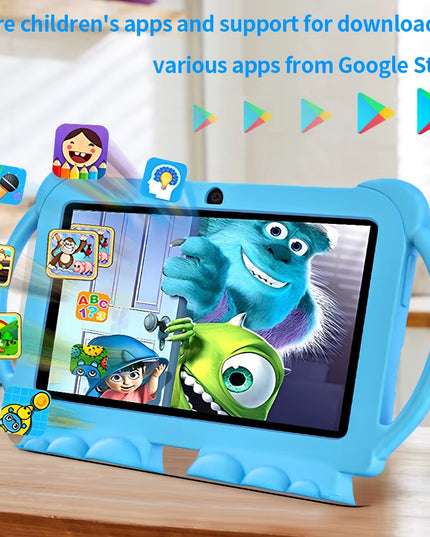 PlayTablet - Smart 7 Inch Kids Tablet with drop Proof Case . ( 5G Wifi / Google store / camera / kids apps ) 4GB RAM 64GB ROM 4000Mah