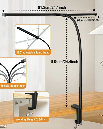 Dual Head LED Monitor Light Bar With Dimmable Eye-Care 3 Color Mode 
