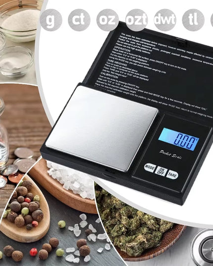 PreciseScale - 1000G x 0.1G Mini Stainless Steel Electronic Digital Pocket jewelry Scale 